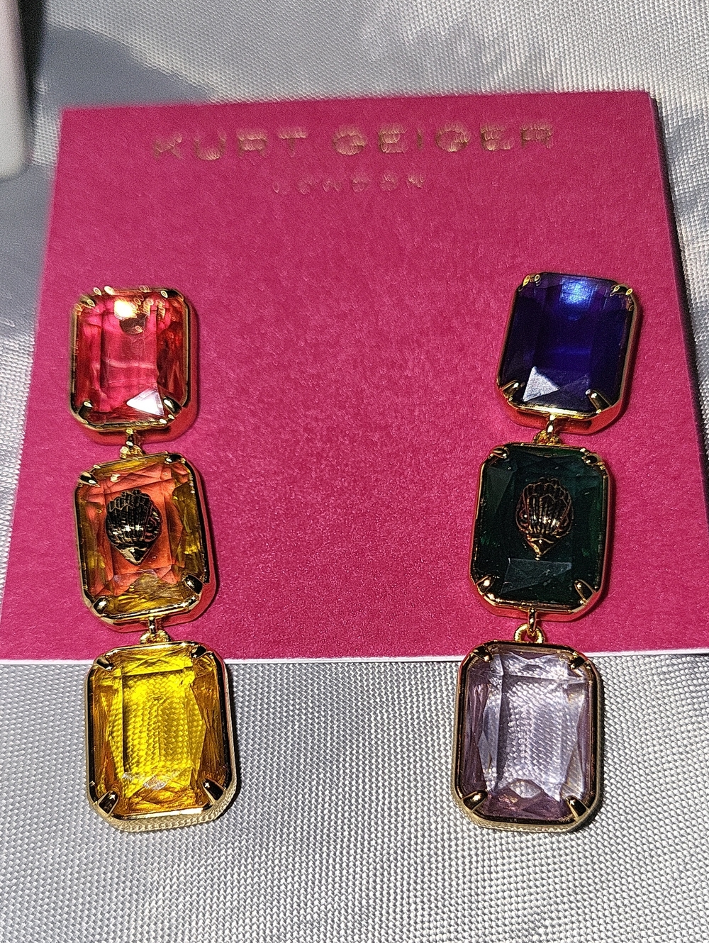 Kurt Geiger Multicolor Faceted Drop Earrings ML